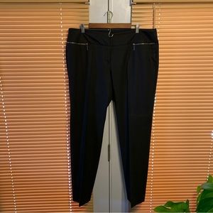 Worthington Black Double Zip Slacks Dress Pants 16W Modern Fit